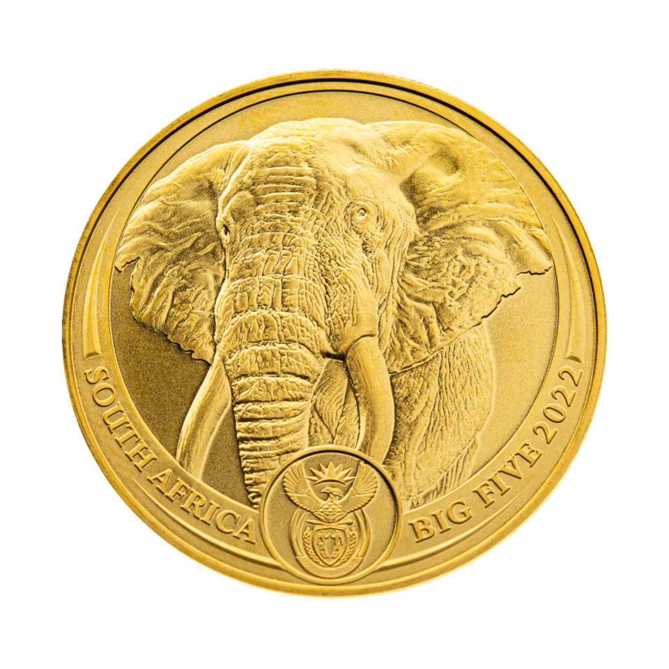1 oz Africas Big 5 Elephant Goldmünze