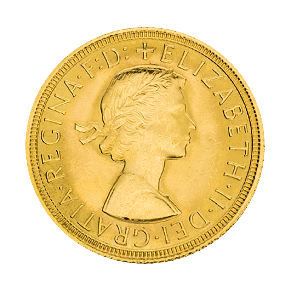 1 Pfund Sovereign Elisabeth II Haarband Goldmünze