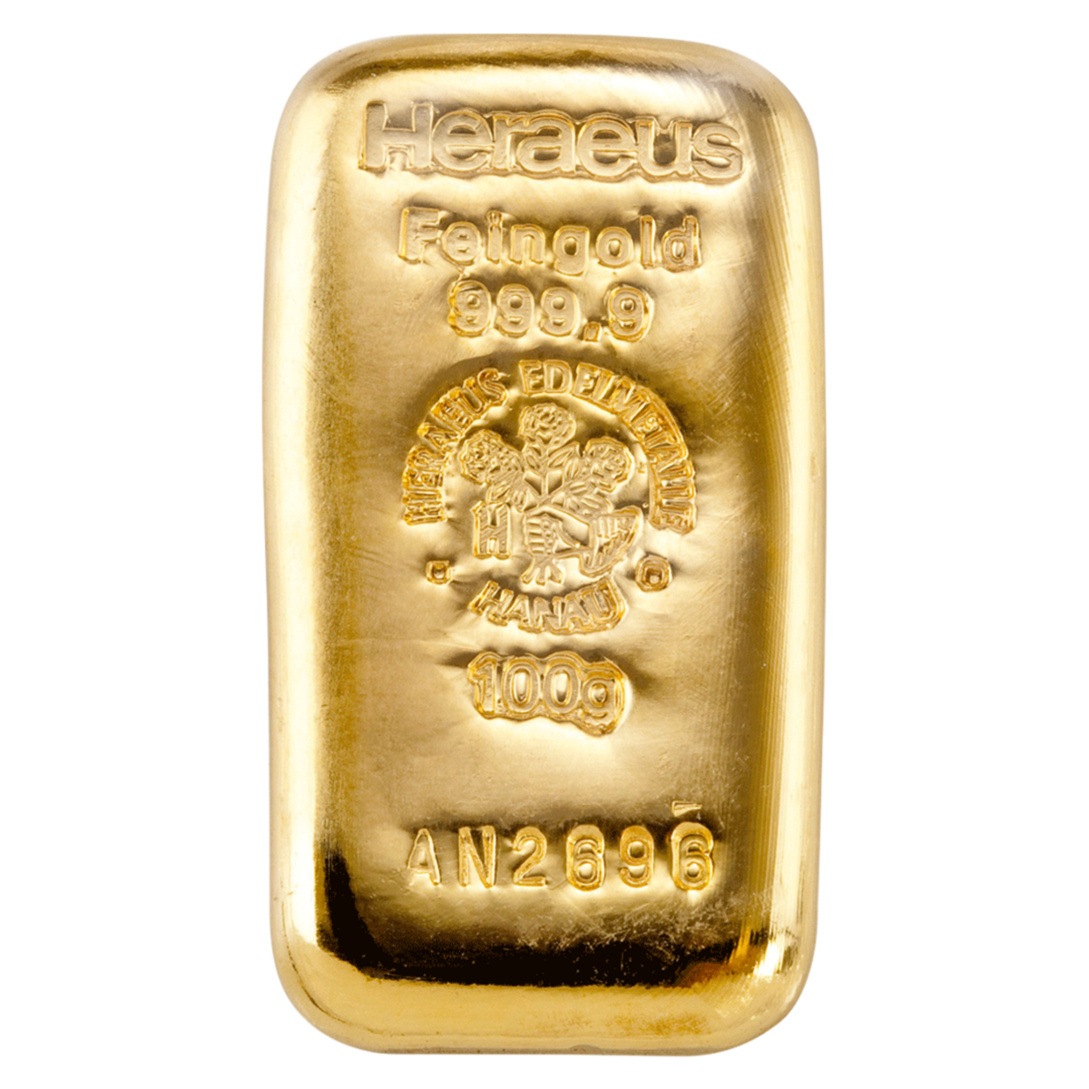 100 g Goldbarren gegossen