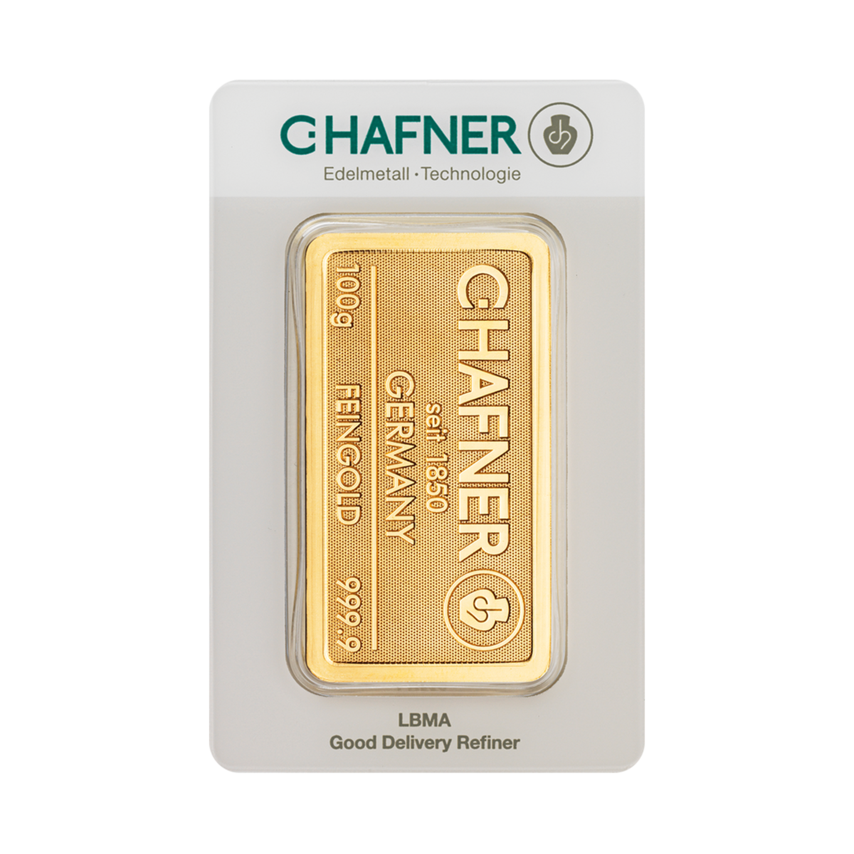 100 g Goldbarren C.Hafner geprägt