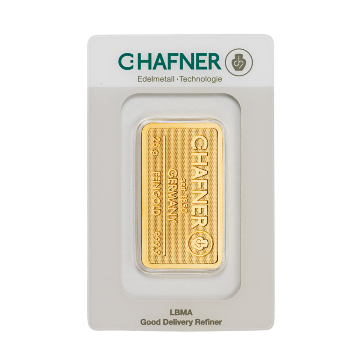 25 g Goldbarren C.Hafner geprägt